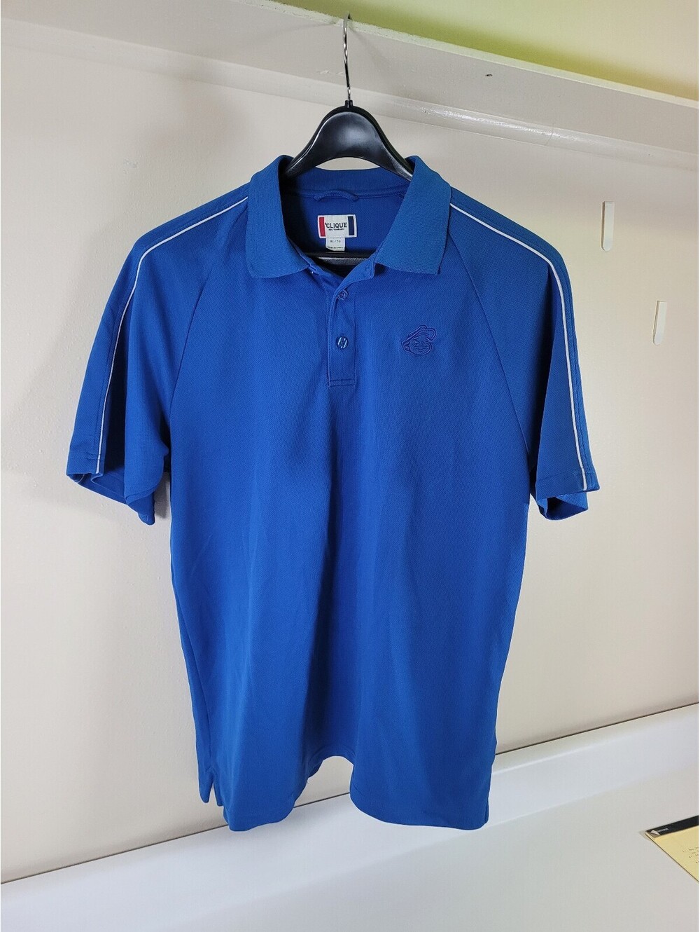 Clique polo shirt mens XL blue golf shirt jersey knit